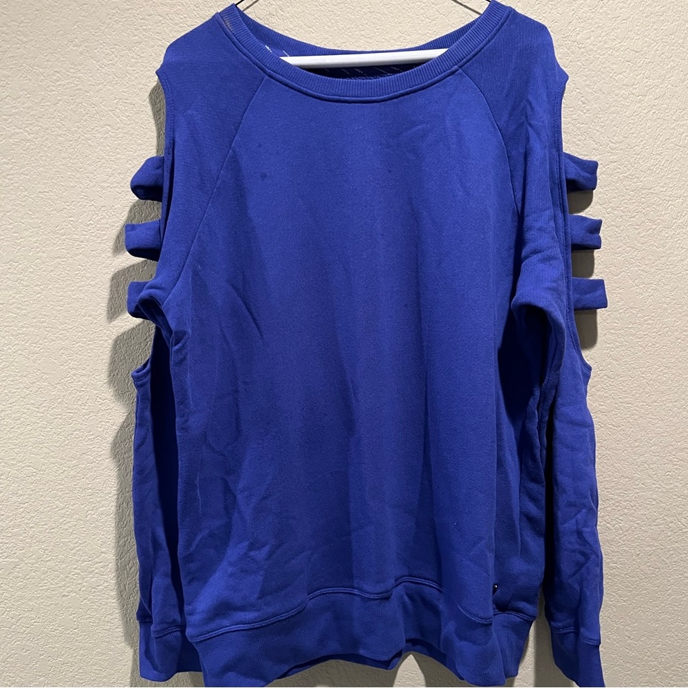 Purple Cutout Long Sleeve Sweatshirt